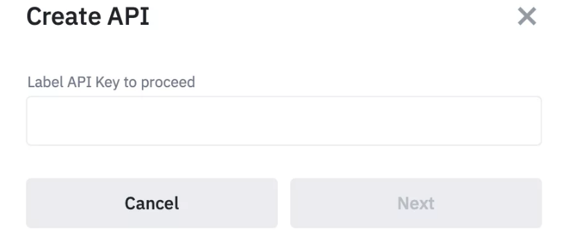 Label Binance API Key