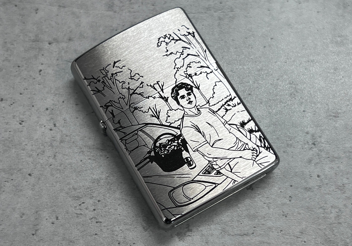 Лазерная гравировка векторного рисунка по фотографии на Zippo