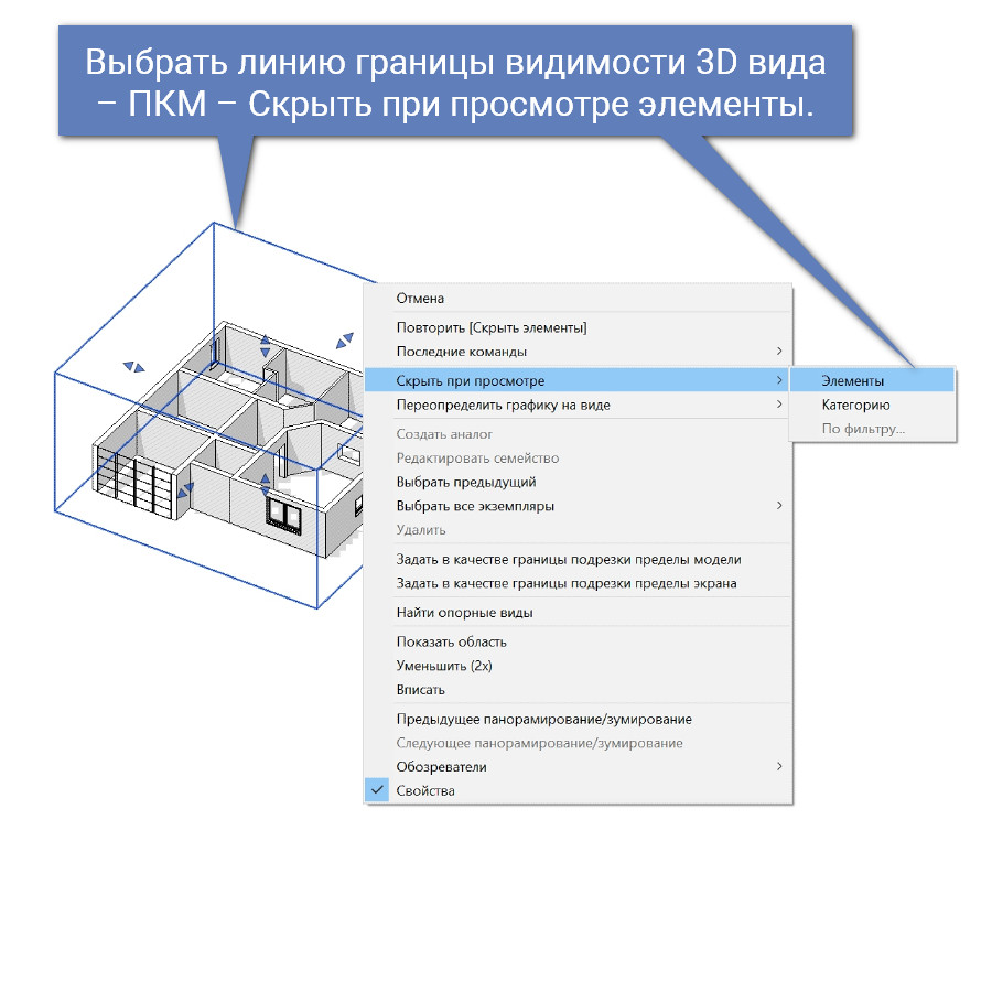 Ни один из созданных элементов не является видимым на виде план этажа revit