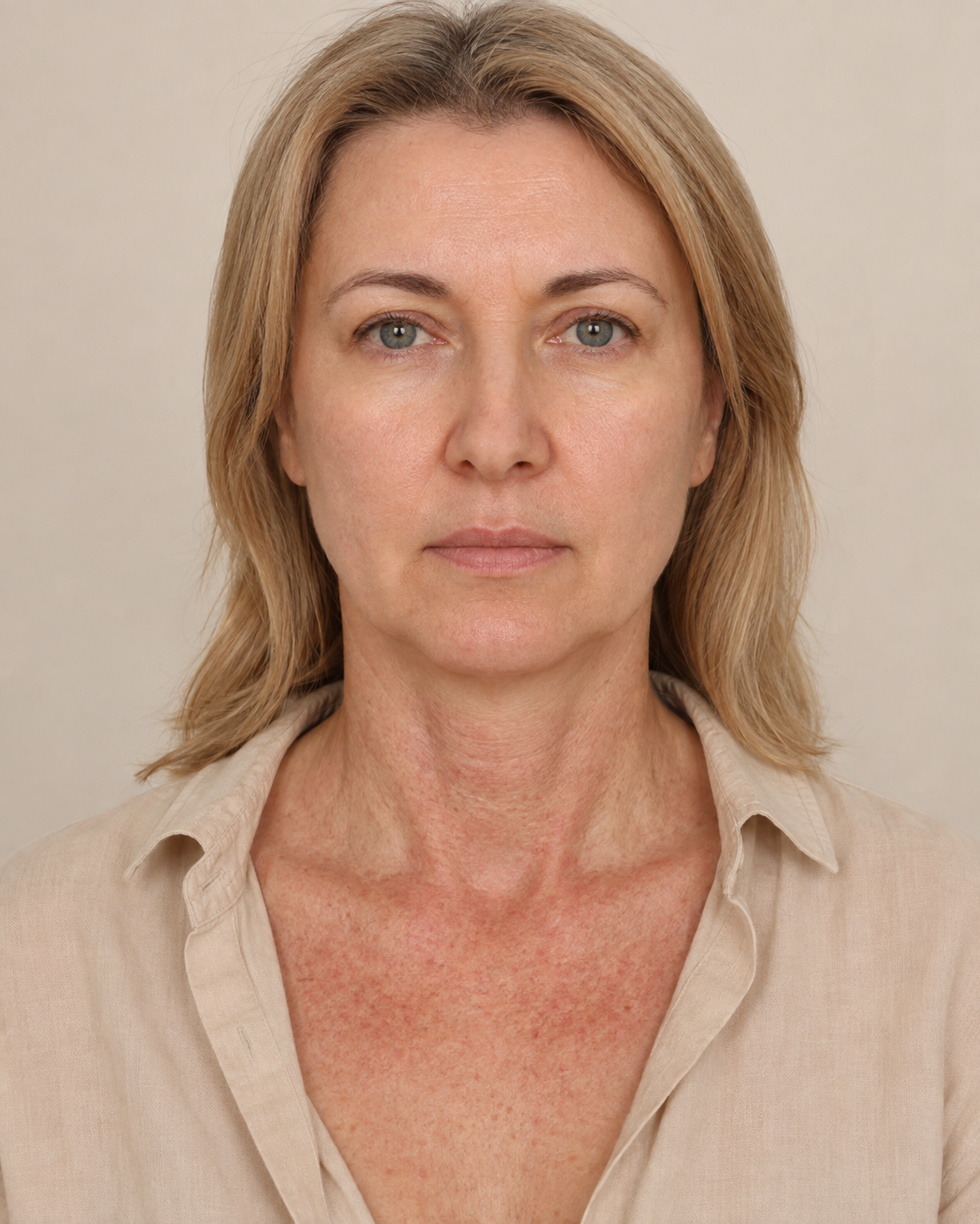 Кейс 2 — шея и декольте до IPL-фотоомоложения