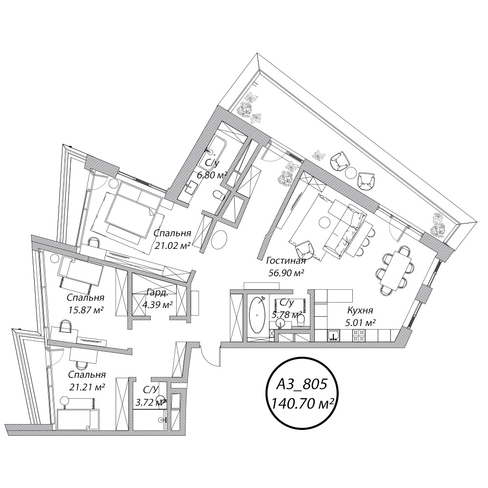 Планировка 4-комн.