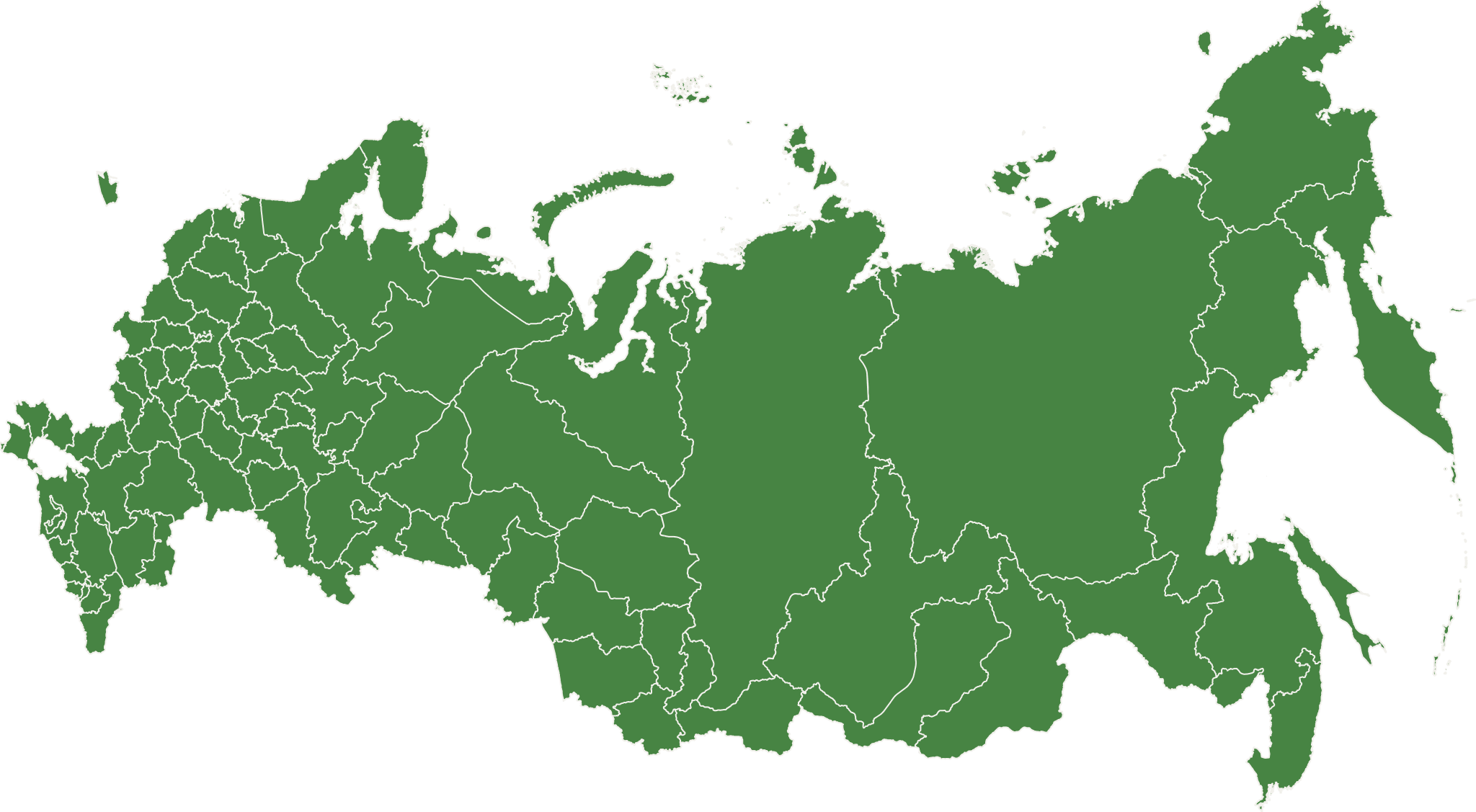 Карта России с географией проектов Ториэль Костёр