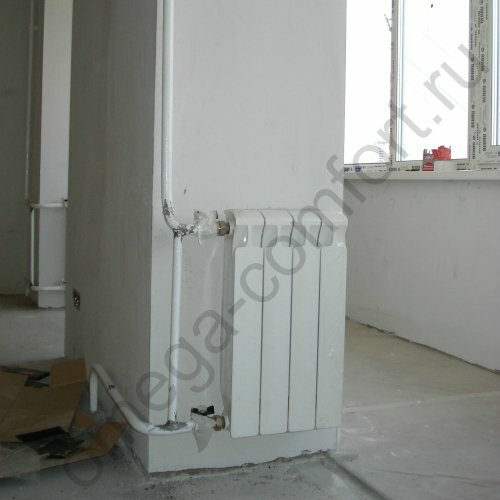 Перенос радиатора отопления на балкон | Перенос батарей на лоджию от ...