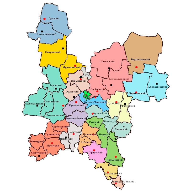 Кировс. Районы Кировской области. Карта Кировской области с районами. Карта Кировской обл с районами. Карта административного деления Кировской области.
