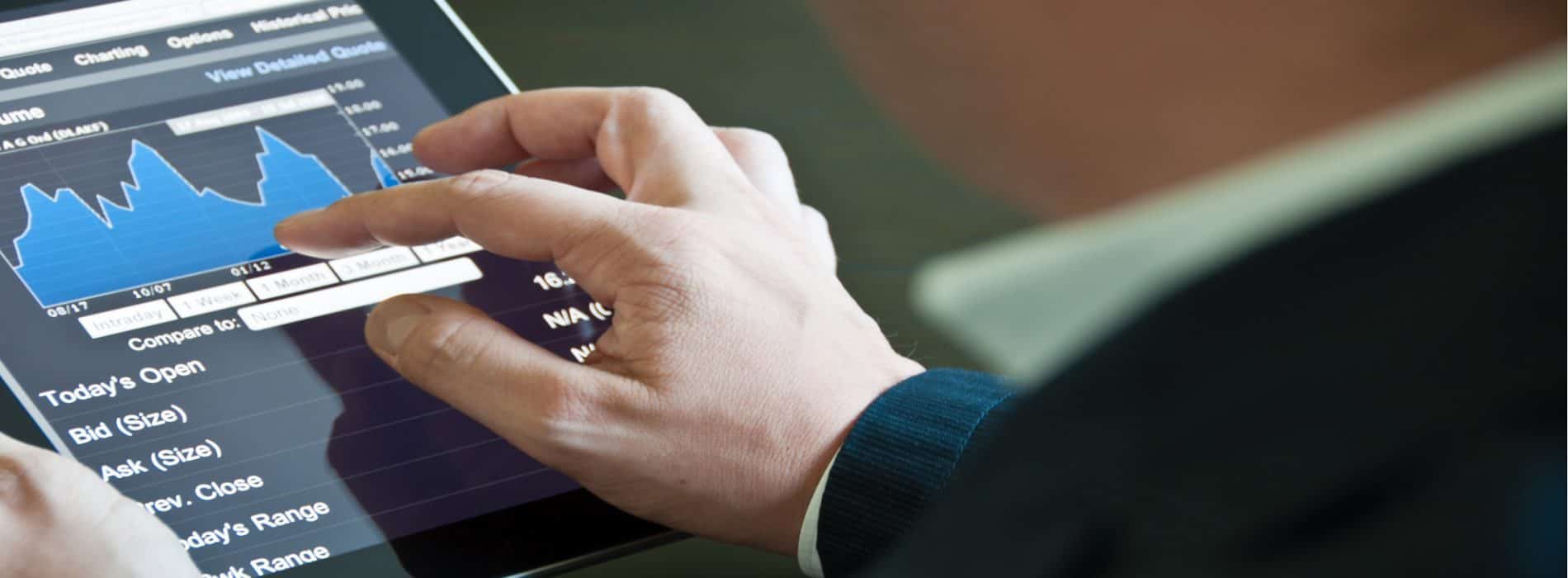 online trading on tablet