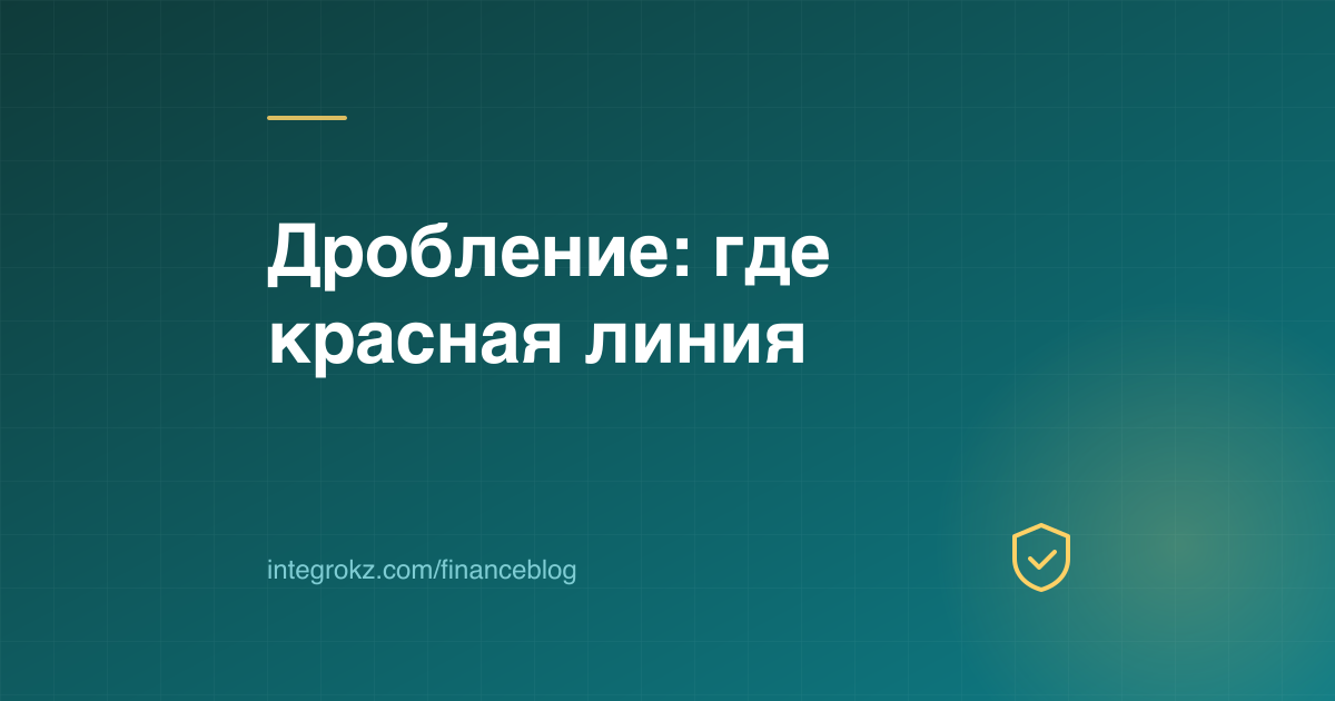 Щит на фоне разделённой схемы компаний: риски дробления бизнеса в Казахстане по новому НК 2026