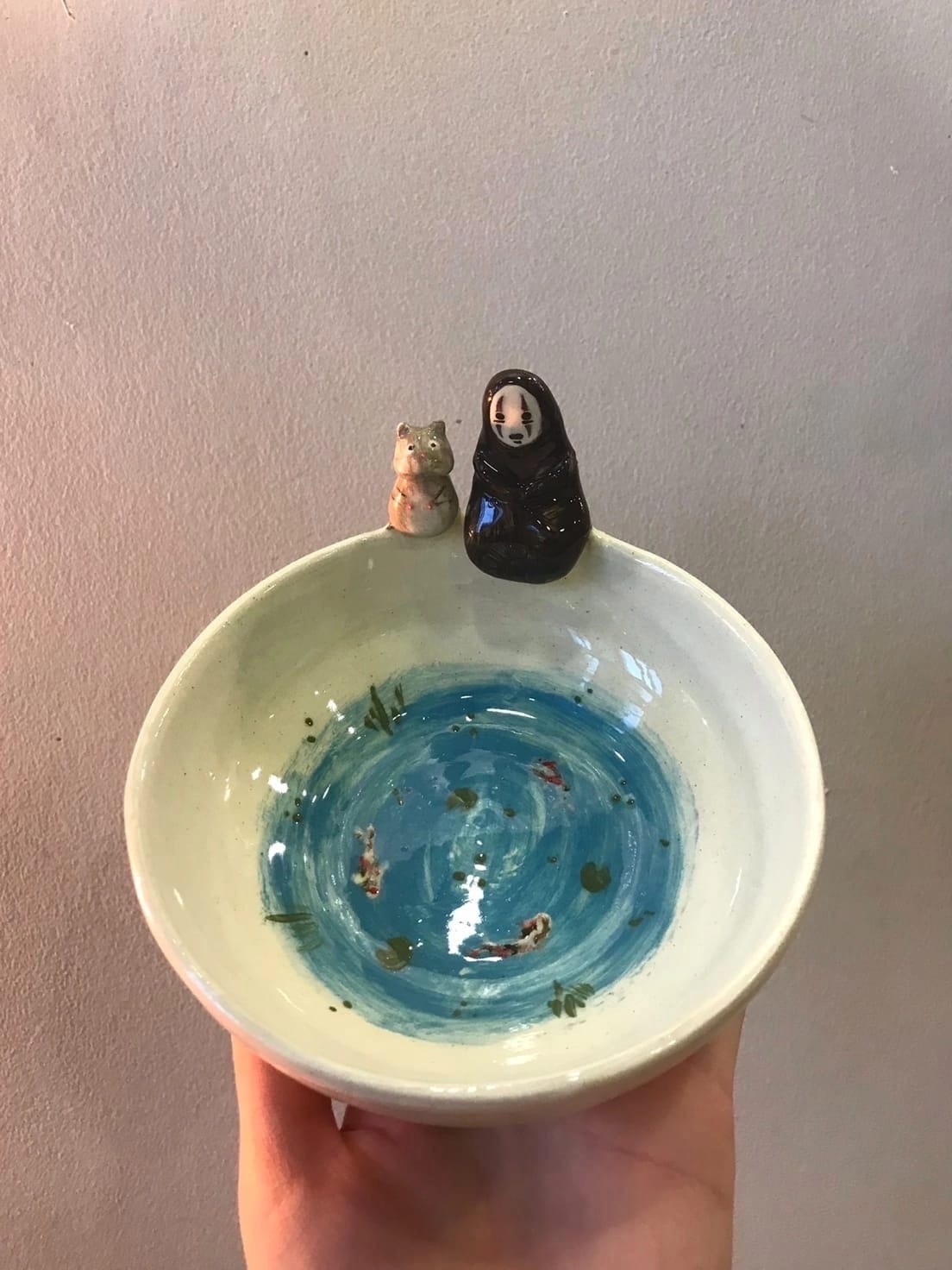 pottery wheel classes Toronto handmade cup with decorative pattern