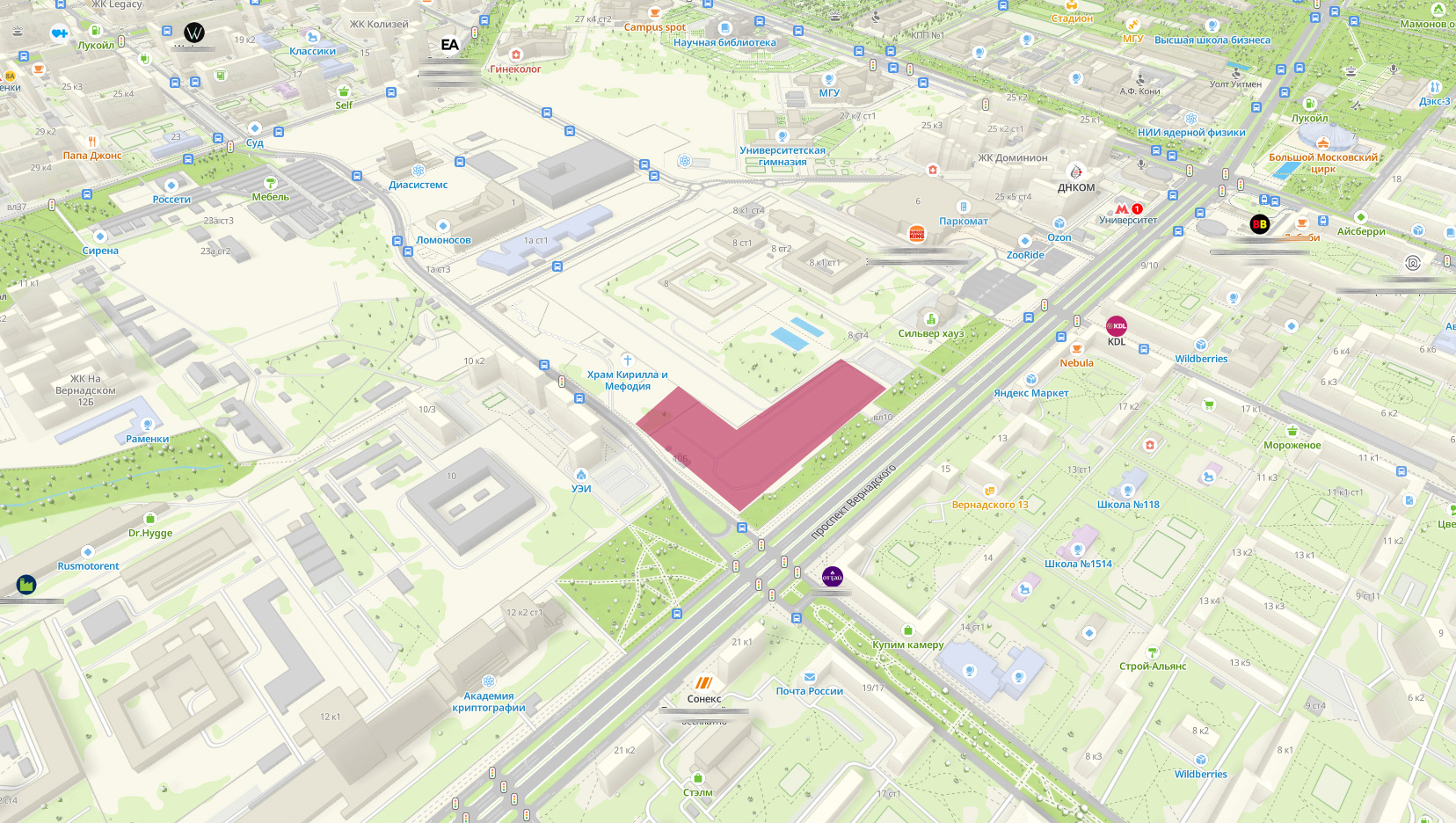 Пятно застройки ЖК Вернадского, 10