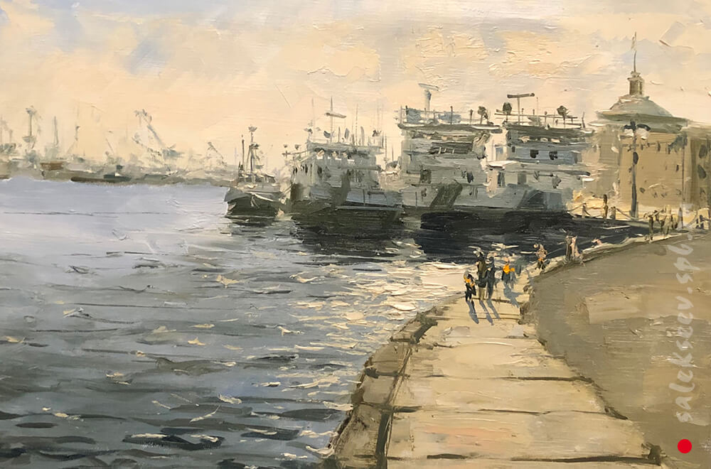 Lieutenant Schmidt Embankment. 2020. Oil on canvas, 40x50 cm