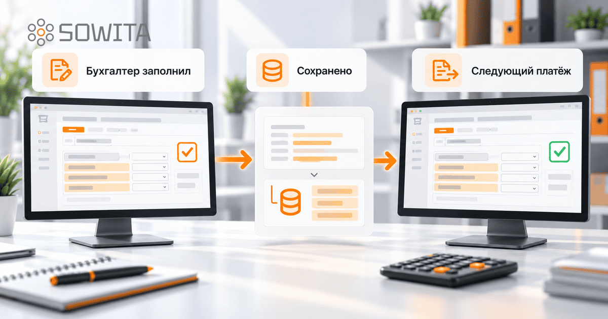 Сохранение решения бухгалтера в Tabium.Выписки для обработки следующих аналогичных платежей