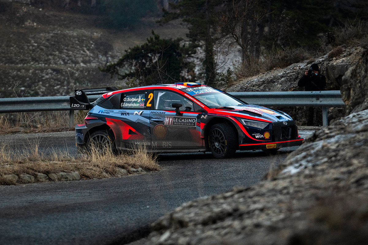 Оливер Сольберг и Эллиот Эдмондсон, Hyundai i20 N Rally1, ралли Монте-Карло 2022