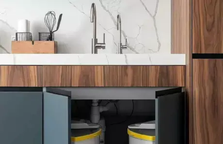 Кухня в сером цвете в суперматовом покрытии фото 3