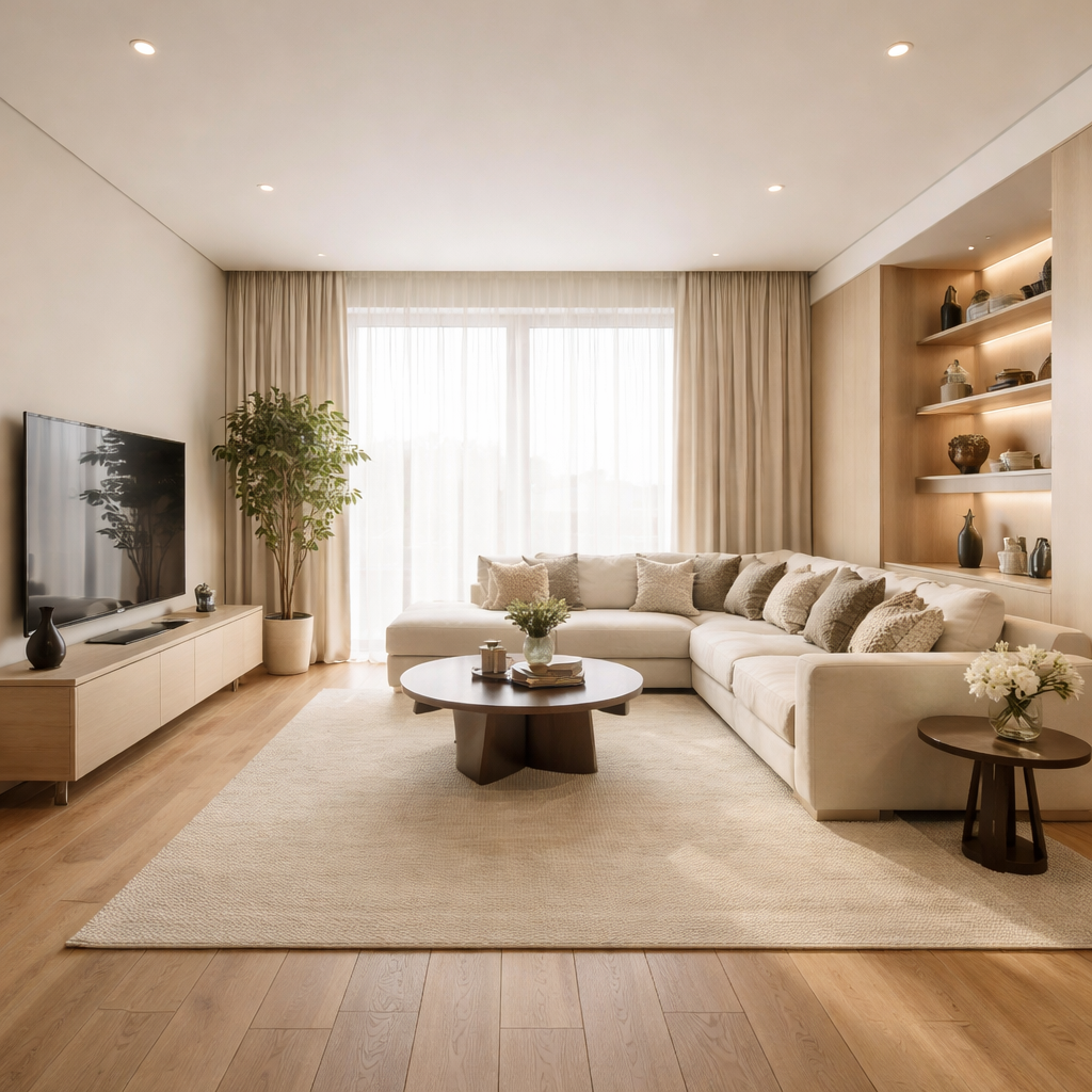 Современная гостиная после ремонта