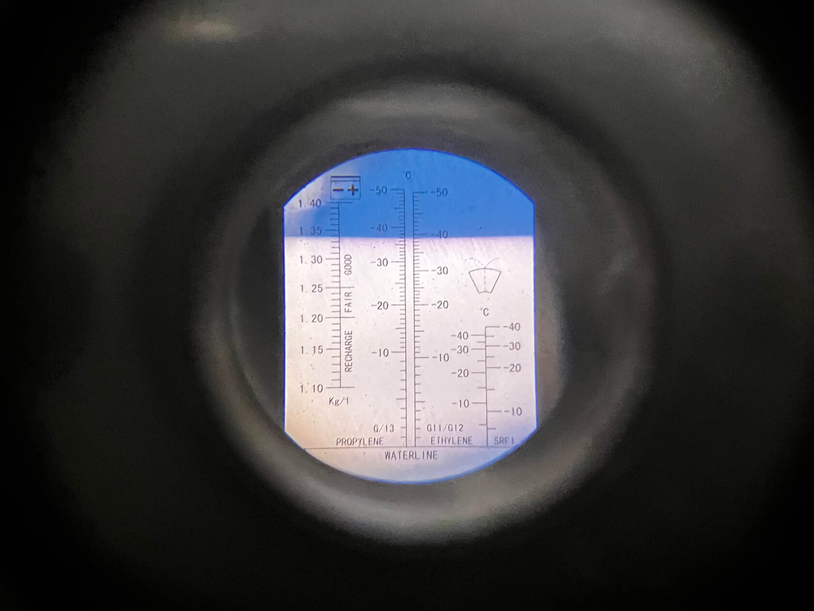 Контрольный замер температуры замерзания антифриза