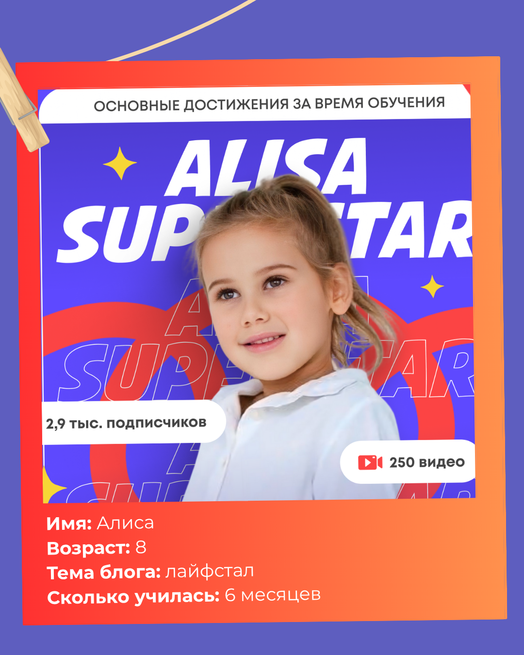 Алиса — ученица школы, автор Alisa Superstar