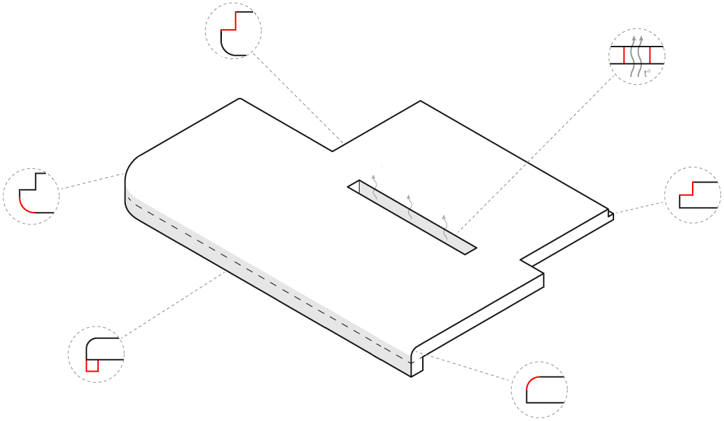 Схема деревянного подоконника