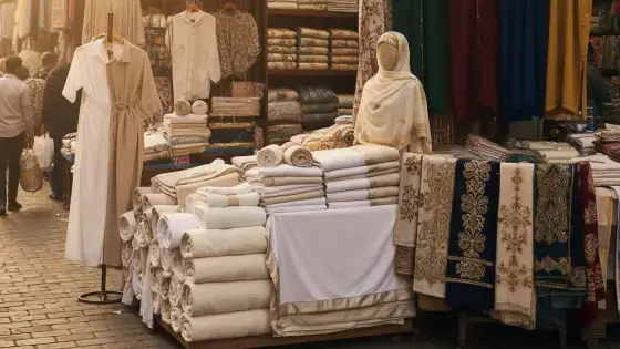 Египетский хлопок - постельное белье и одежда на рынке Каира