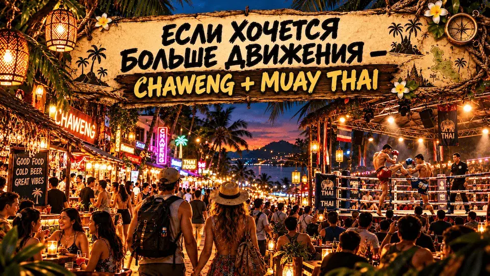 Вечерний Chaweng и турнир Muay Thai — активный маршрут по Самуи