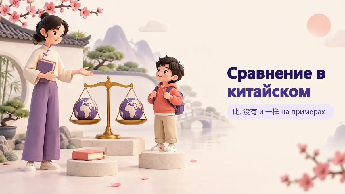 Обложка статьи «Сравнение в китайском»: тематическая учебная композиция LaRou