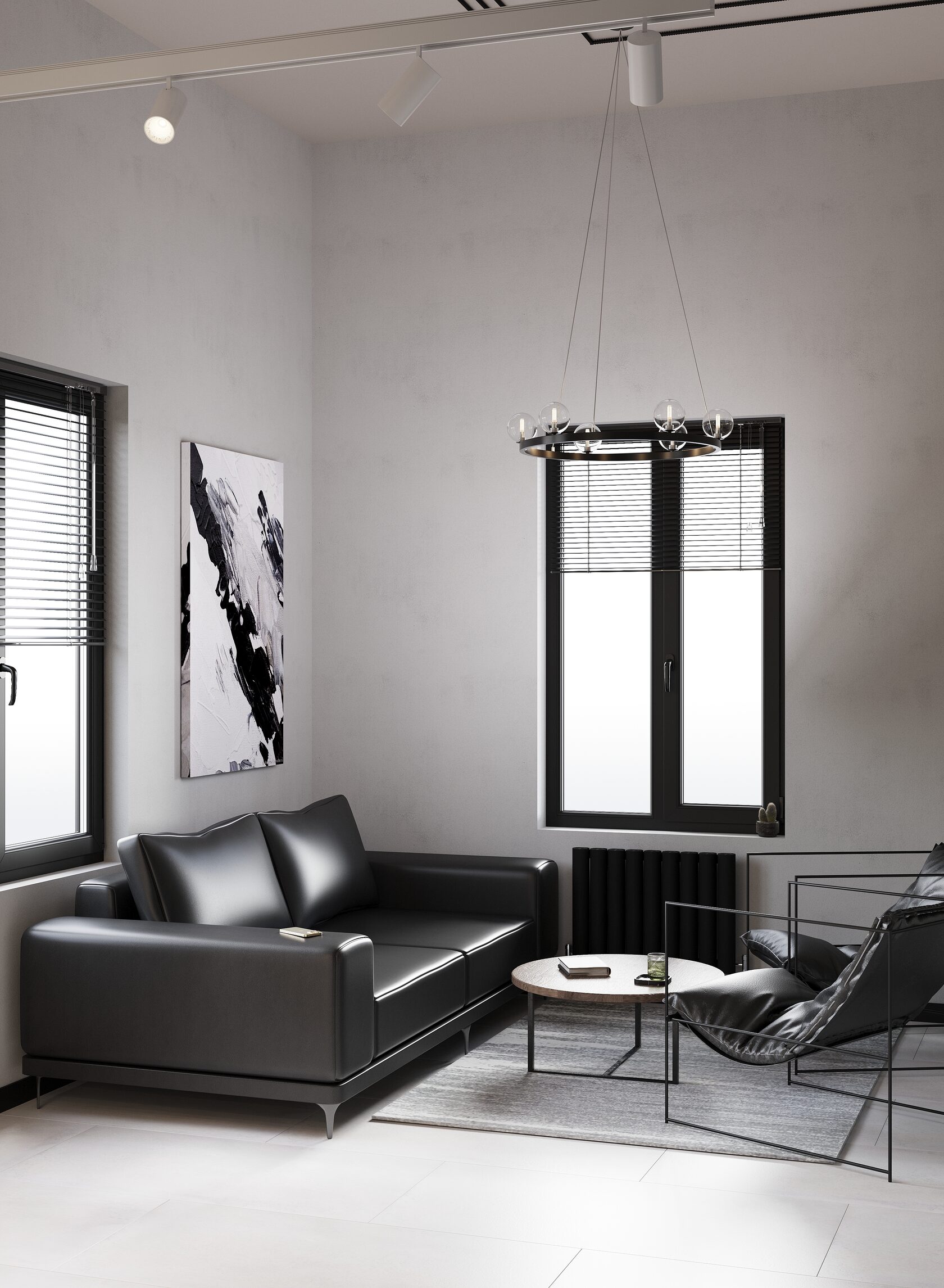 Офис в серо-черных цветах