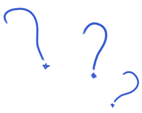 вопросительные знаки нарисованные синим Карандашом