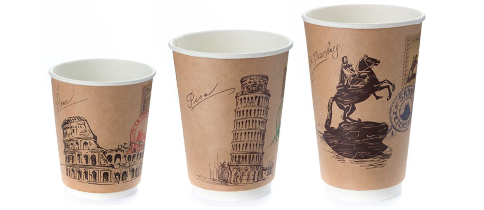 Kraft thermoCup paper cups with 
