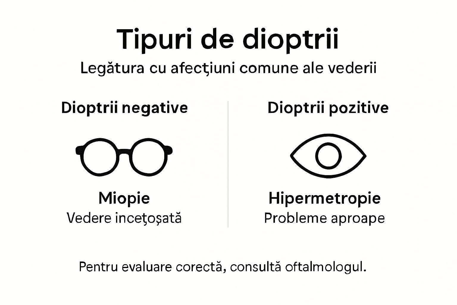 Infografic: ce înseamnă dioptriile de pe rețetă