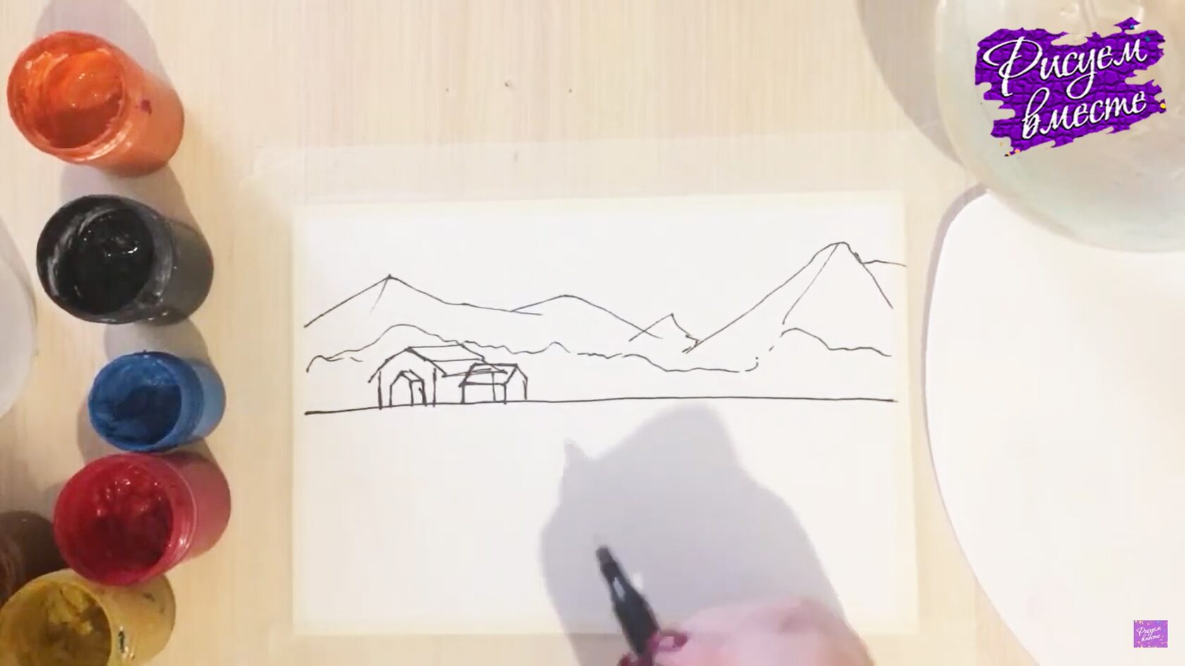 Как нарисовать осенний пейзаж гуашью