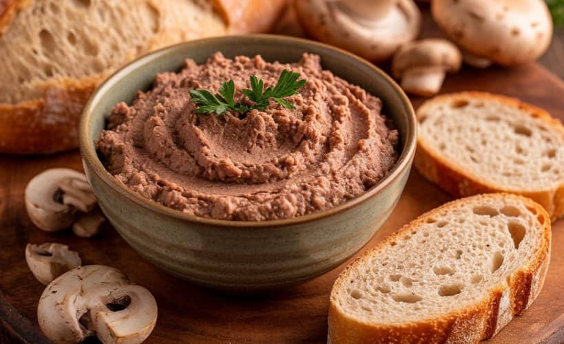 Паштет из красной фасоли и плавленого сыра с грибами