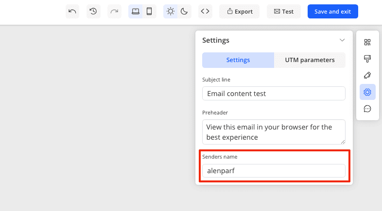 Setting up email sender's name