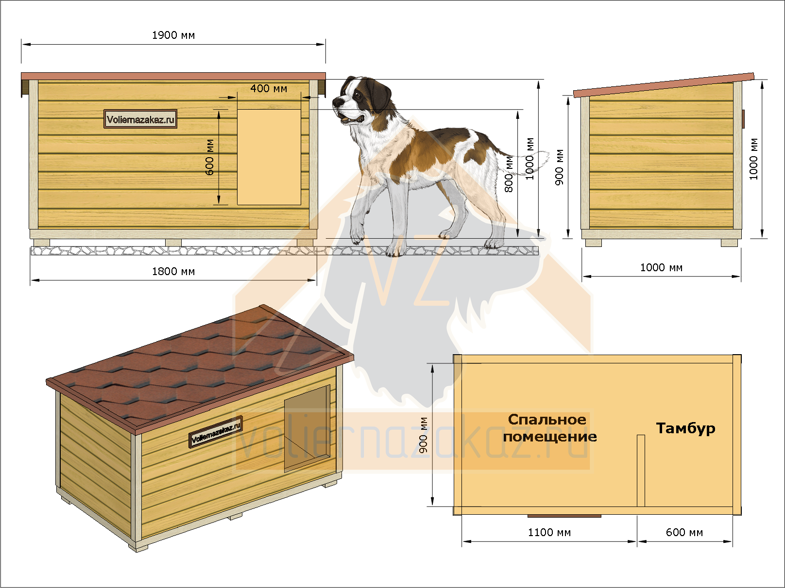 Будка для собаки утепленная Профи