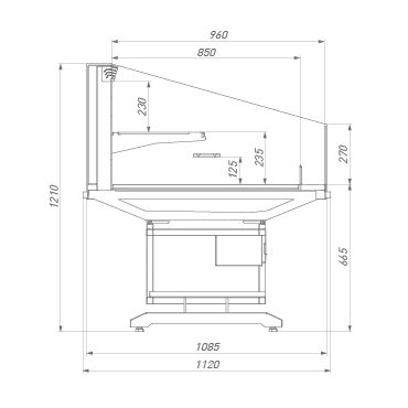 Витрина Брэндфорд / Brandford AURA SQ H120 чертёж