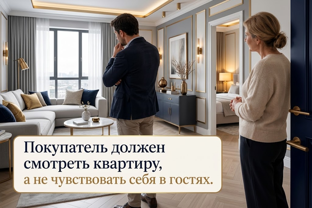 Покупатель осматривает квартиру