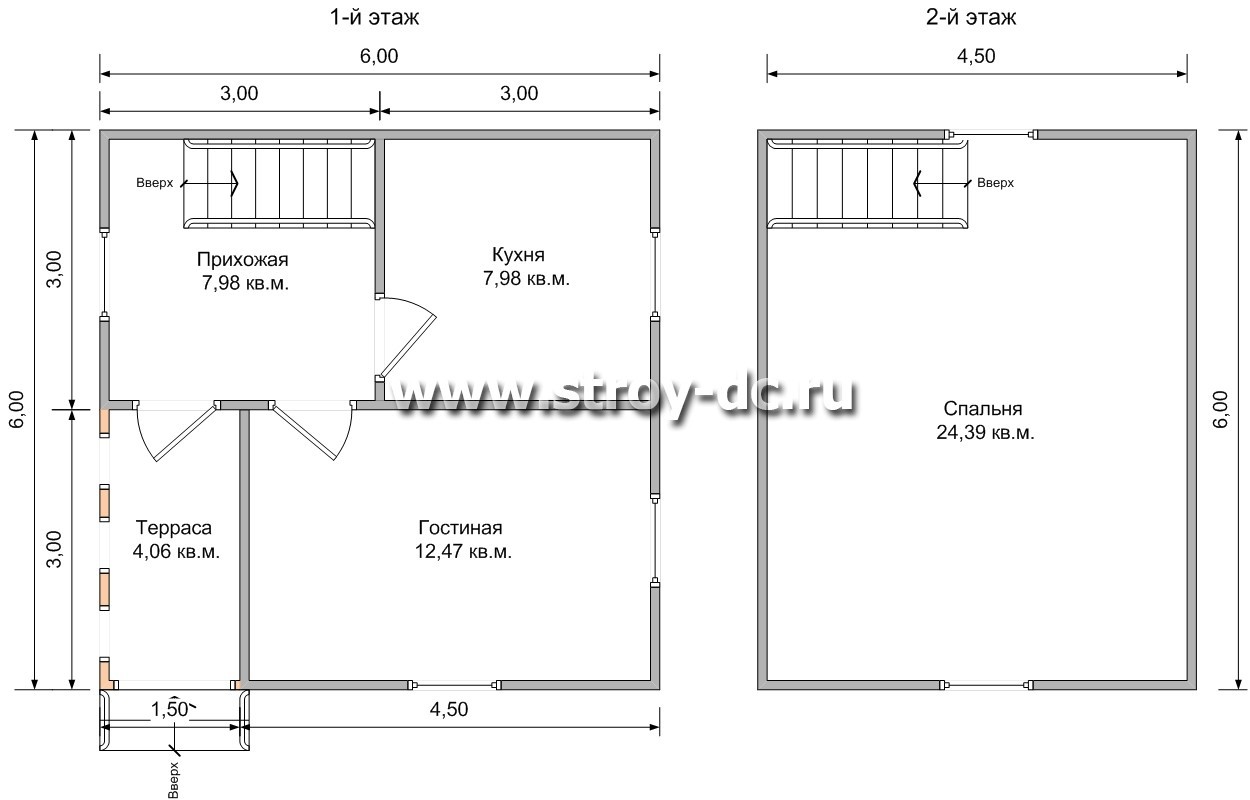 Готовый проект каркасного дома 6 на 6