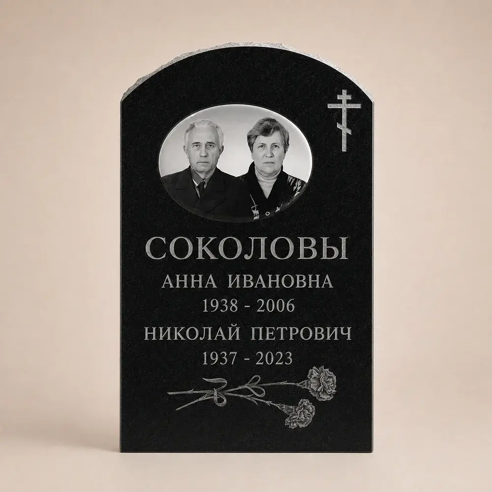 Оформление памятника 60×40 см — работа мастерской № 108