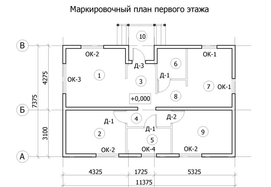 Чертежи домов с размерами одноэтажные с двумя спальнями