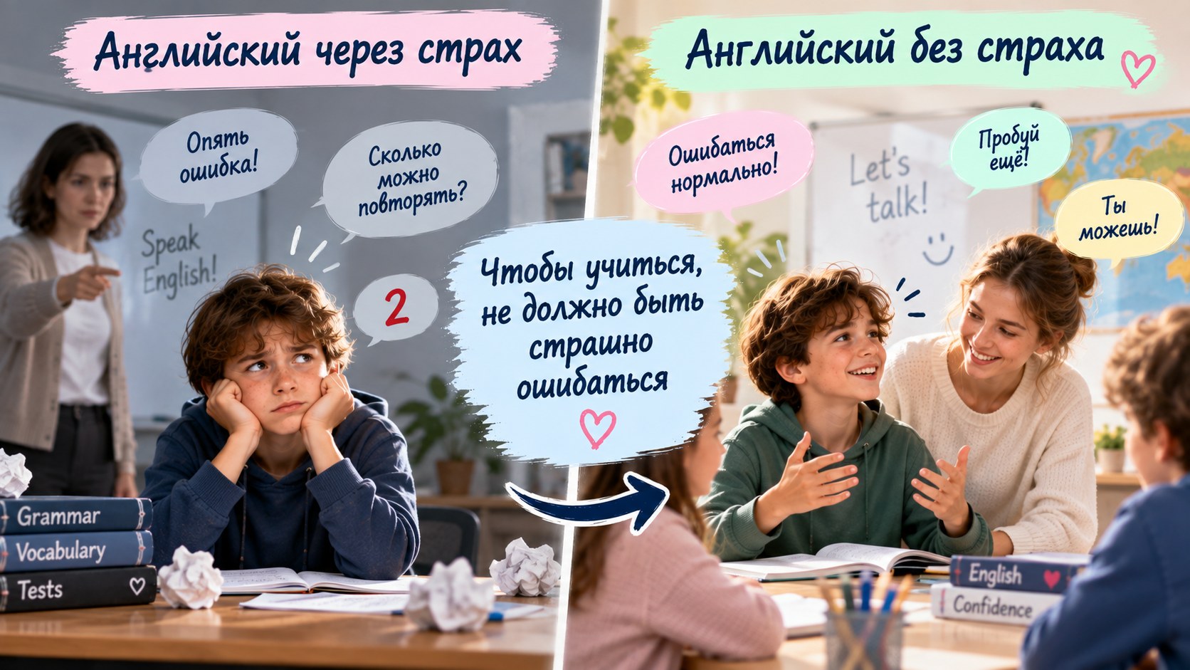 Английский через страх и английский без страха ошибок