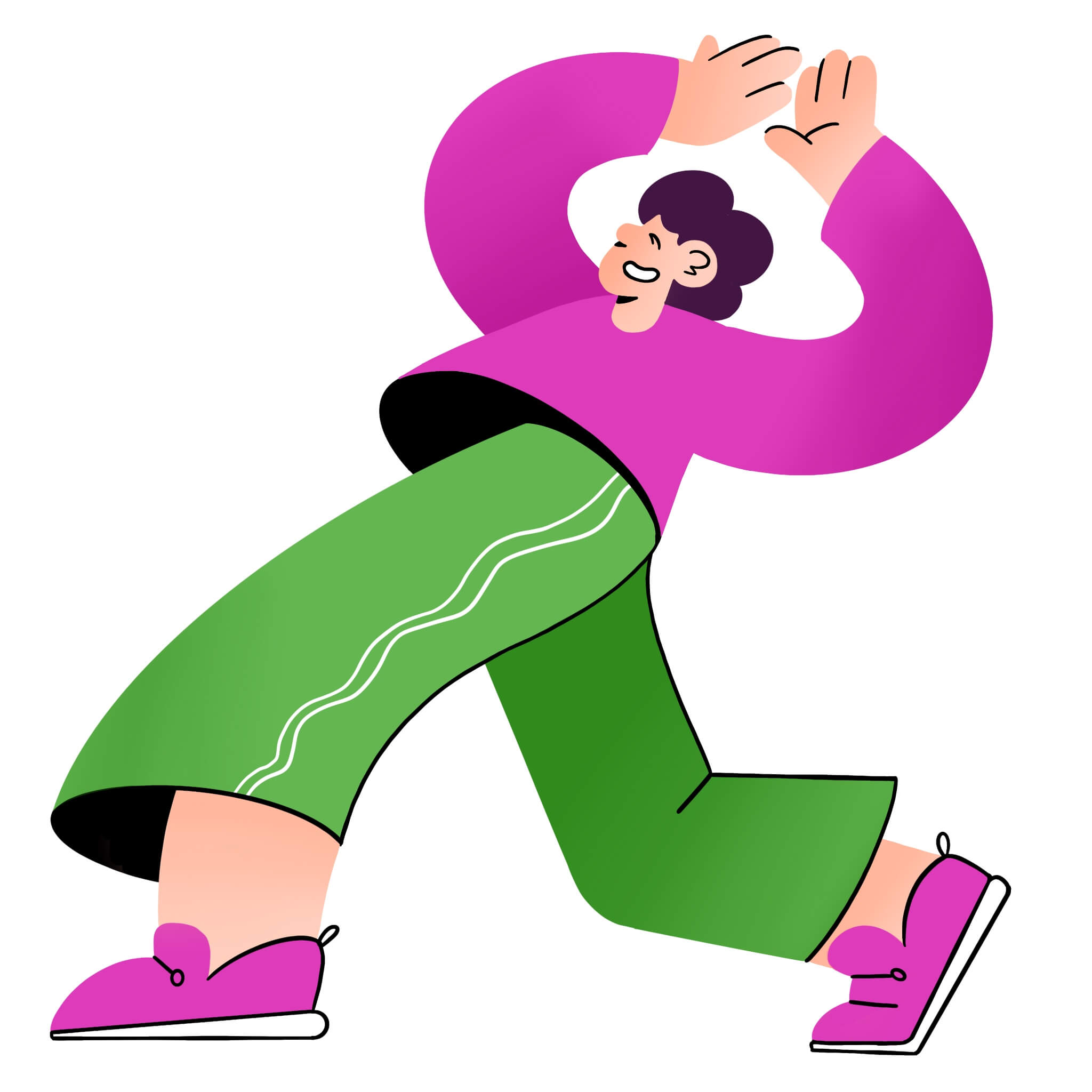 Энергичная фигура в спортивной одежде танцует – абстрактное искусство, символизирующее движение