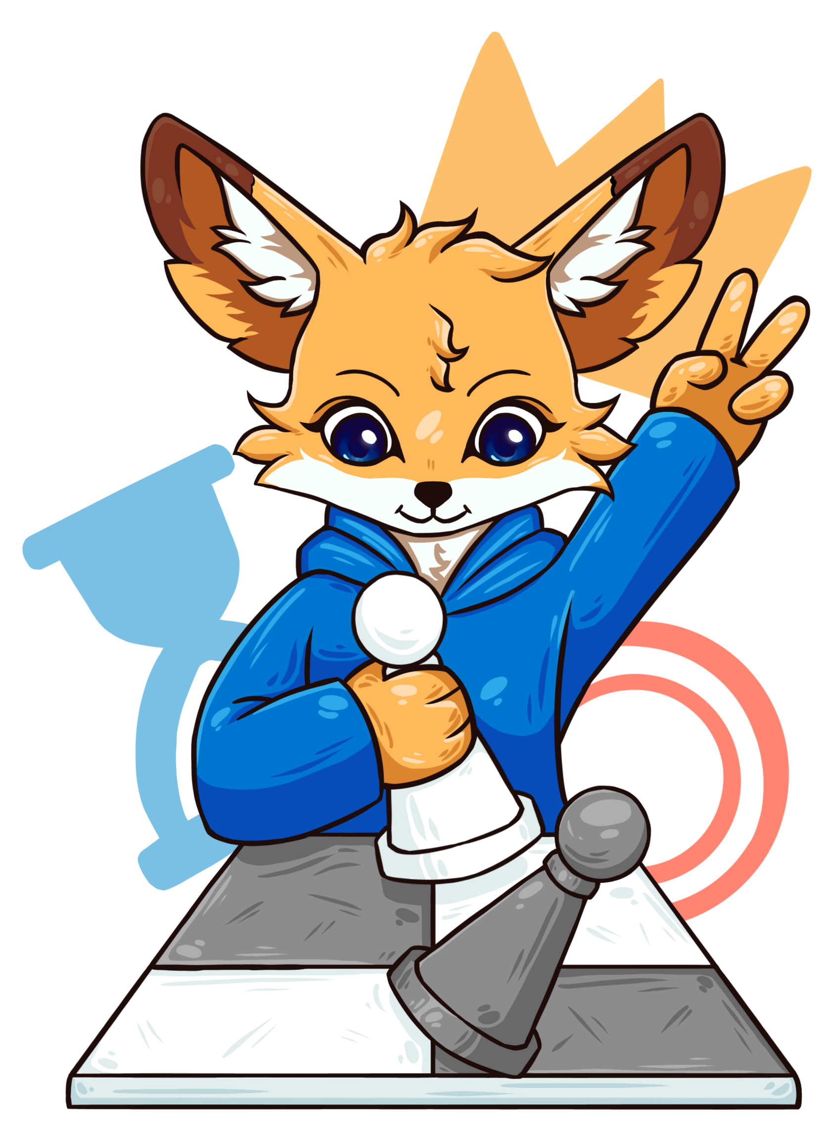 Лис фенёк играет в шахматы,иллюстрация