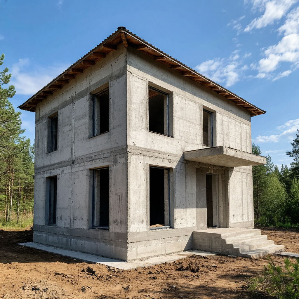 Проект двухэтажного дома в классическом стиле из газобетона