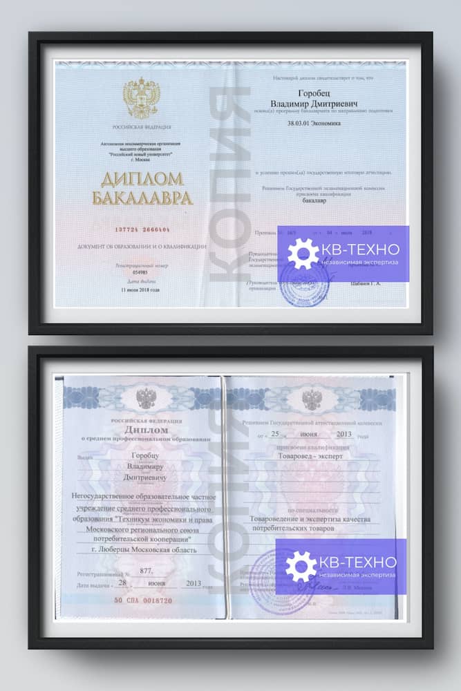 Диплом о высшем образовании Владимир Горобец, Диплом Товаровед-эксперт, товароведение и экспертиза качаства потребительских товаров