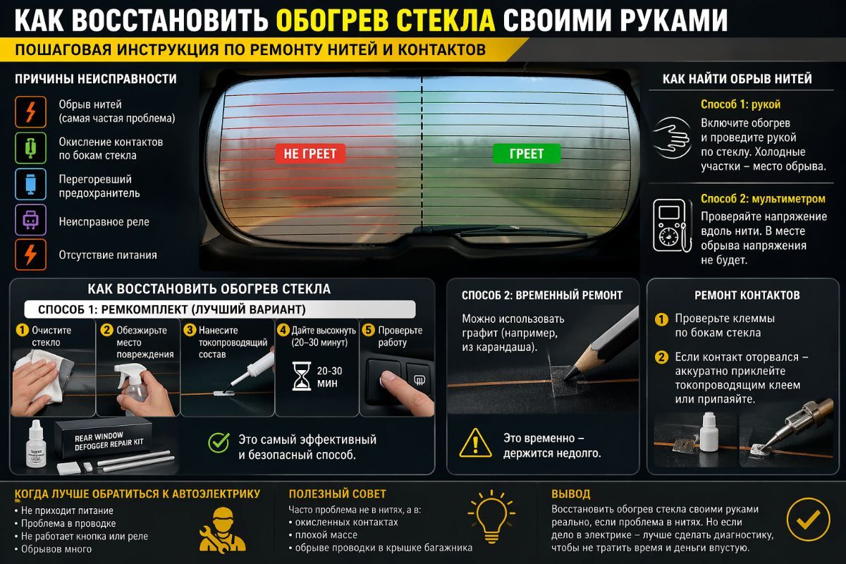 Не работает обогрев стекла — в чём причина