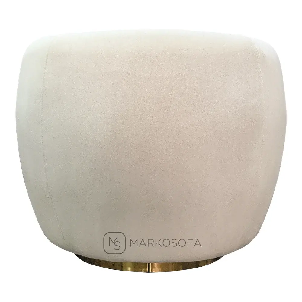 Реплика поворотного кресла Рокси Эйчхольц Swivel Chair|Roxy Eichholtz на заказ в обивке из белого букле на латунном кольце