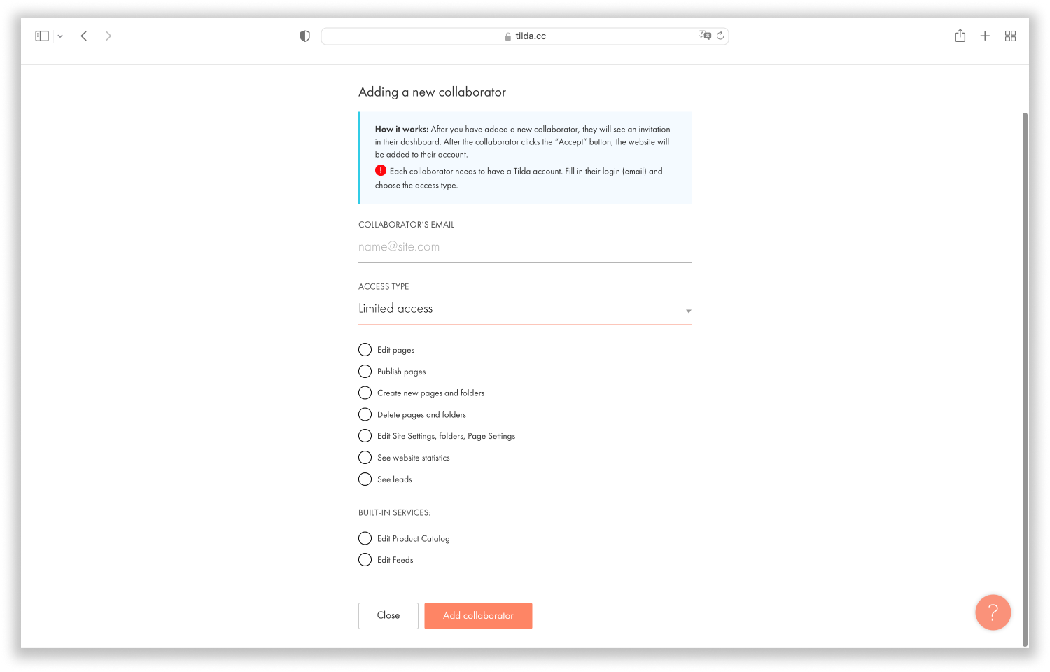 How To Grant Other Users Access To Edit Your Website │ Tilda Help Center