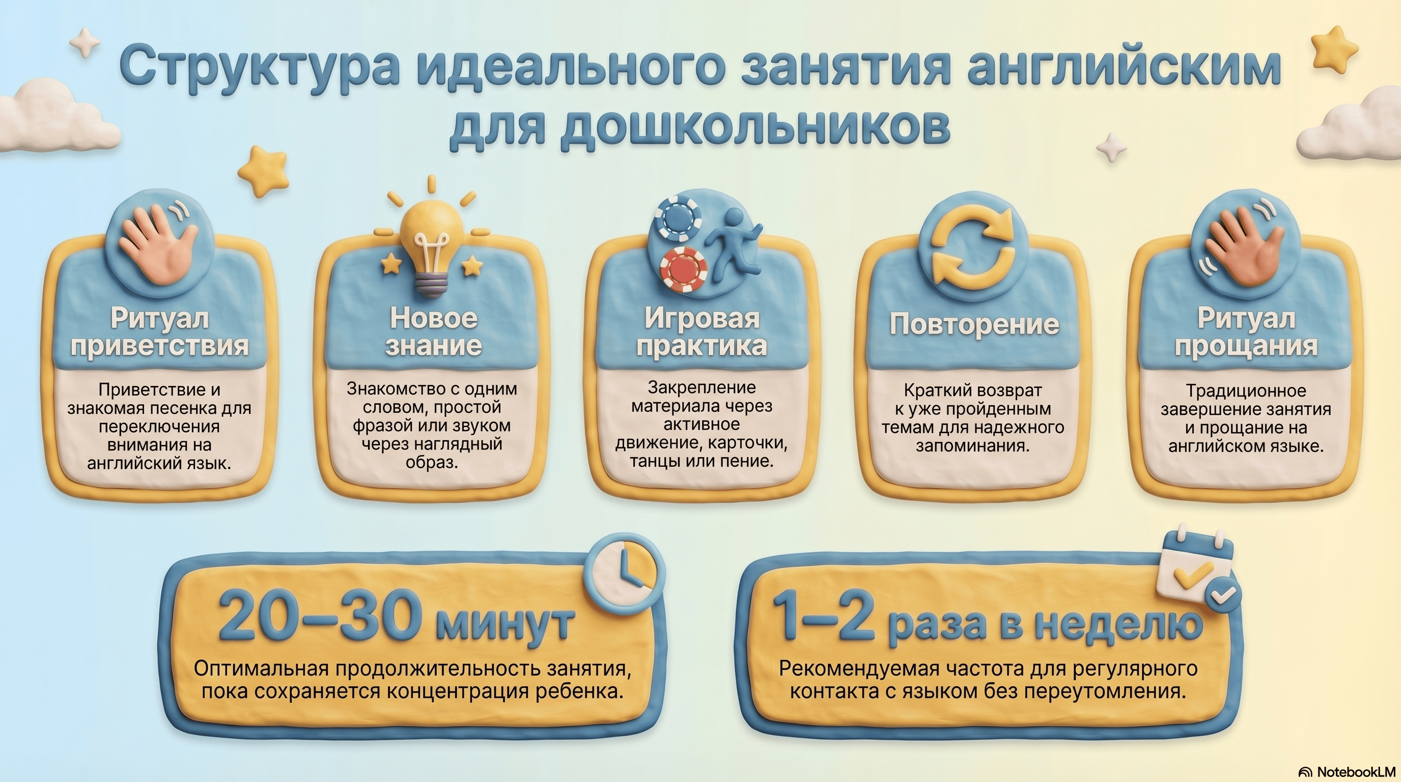 Структура занятия английским для дошкольников