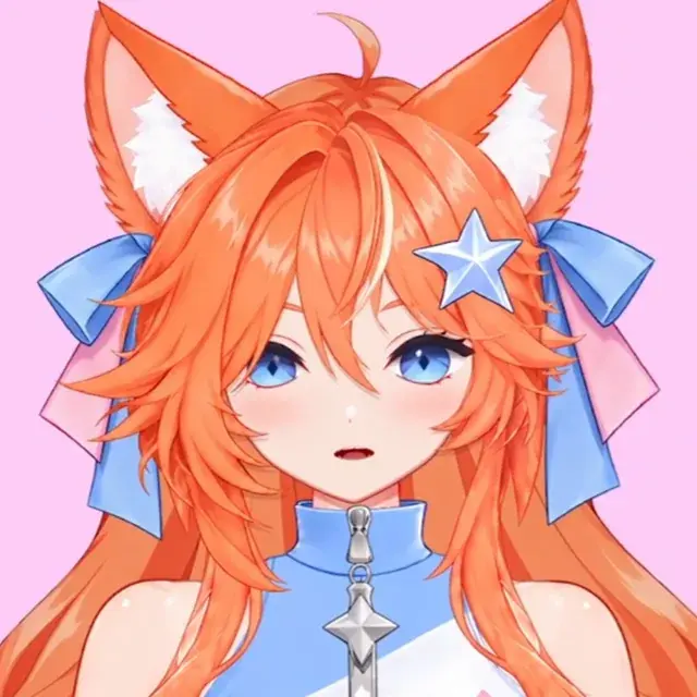 Удивление VTuber модели лисички-кицунэ