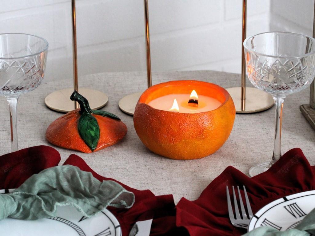 Шкатулка мандарин с аромасвечей