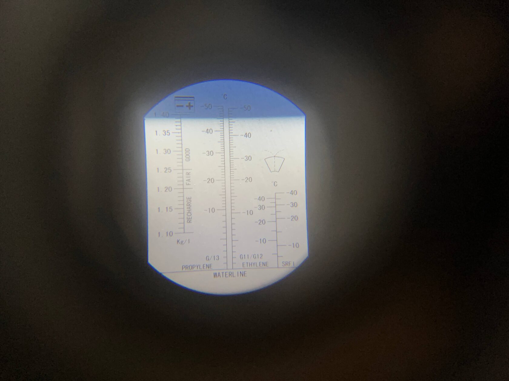 Входной контроль состояния антифриза рефрактометром