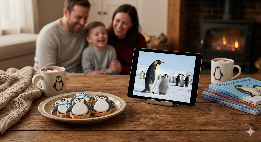 Тематическое угощение и просмотр фильма о природе в День пингвинов