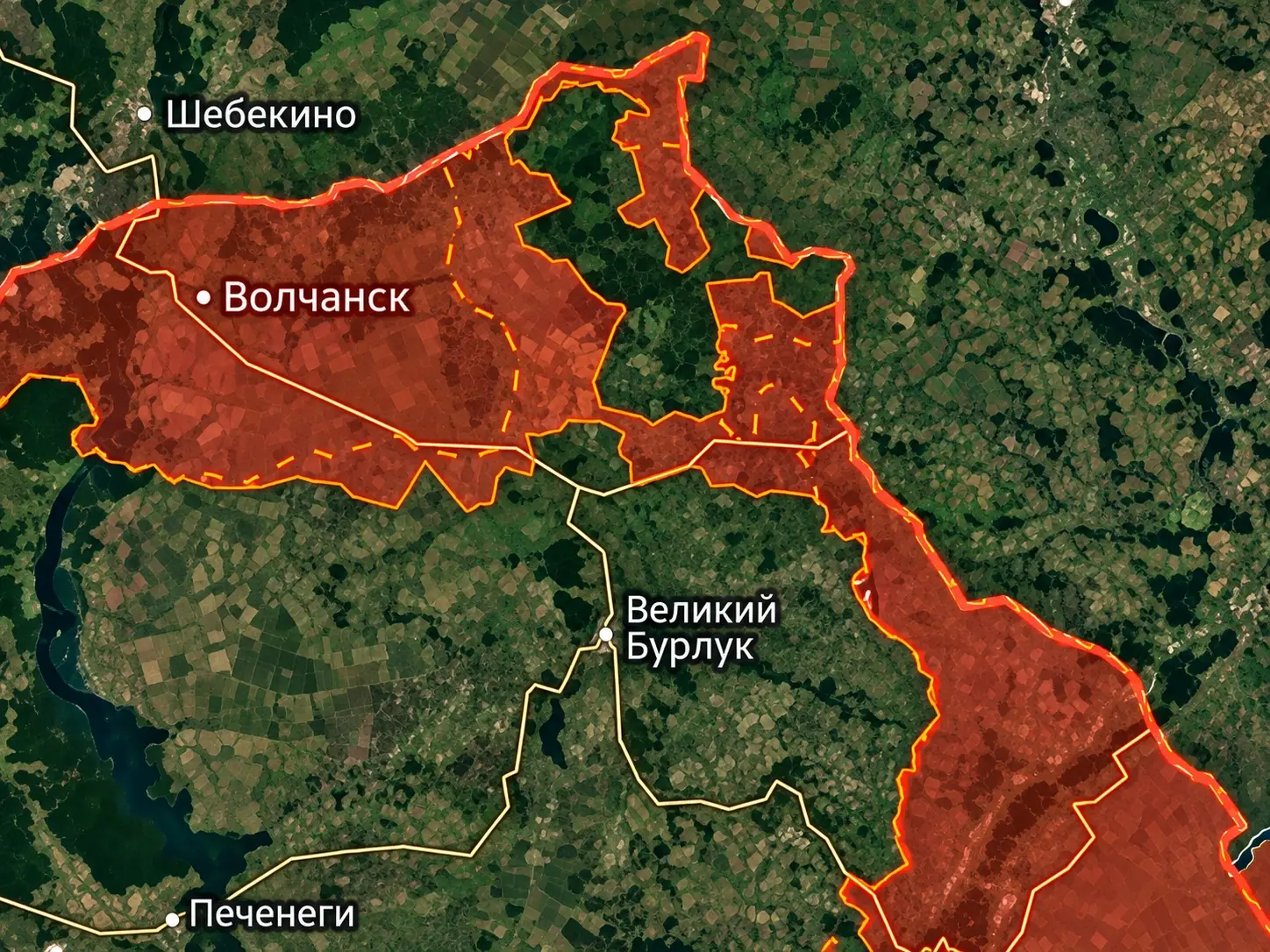 Карта Волчанского и Великобурлукского направлений